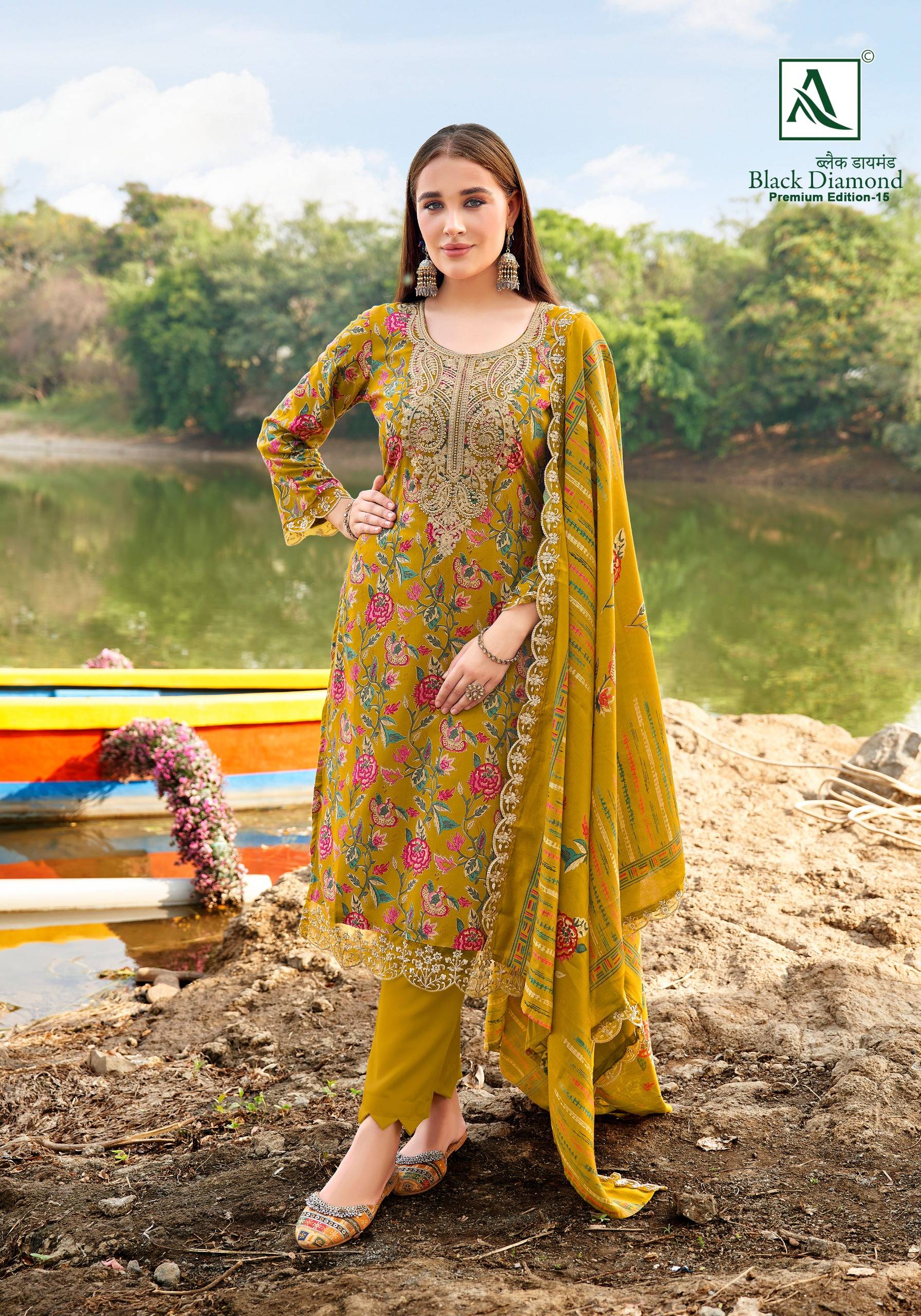 BLACK DIAMOND PREMIUIM-15 By Alok 01 To 06 Series Pakistani Stylish Beautiful Colourful Printed Pure Reyon Stitched Dresses At Wholesale Price